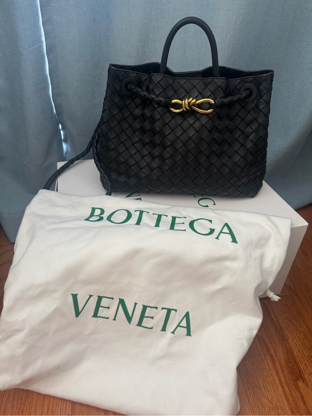 Bottega Veneta Black Andiamo bag medium black